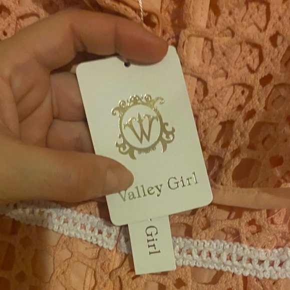 Valleygirl Peach Lace Maxi Dress - Picture 5 of 7